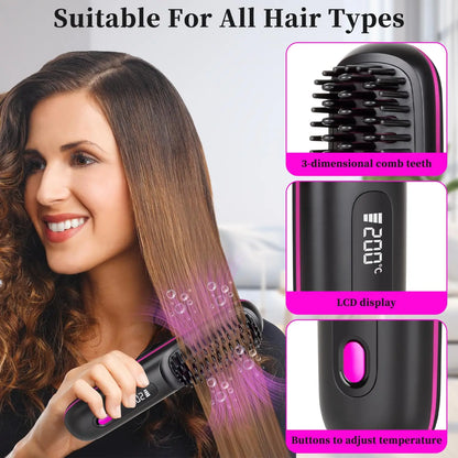 Effortless Cordless Hair Straightener Brush