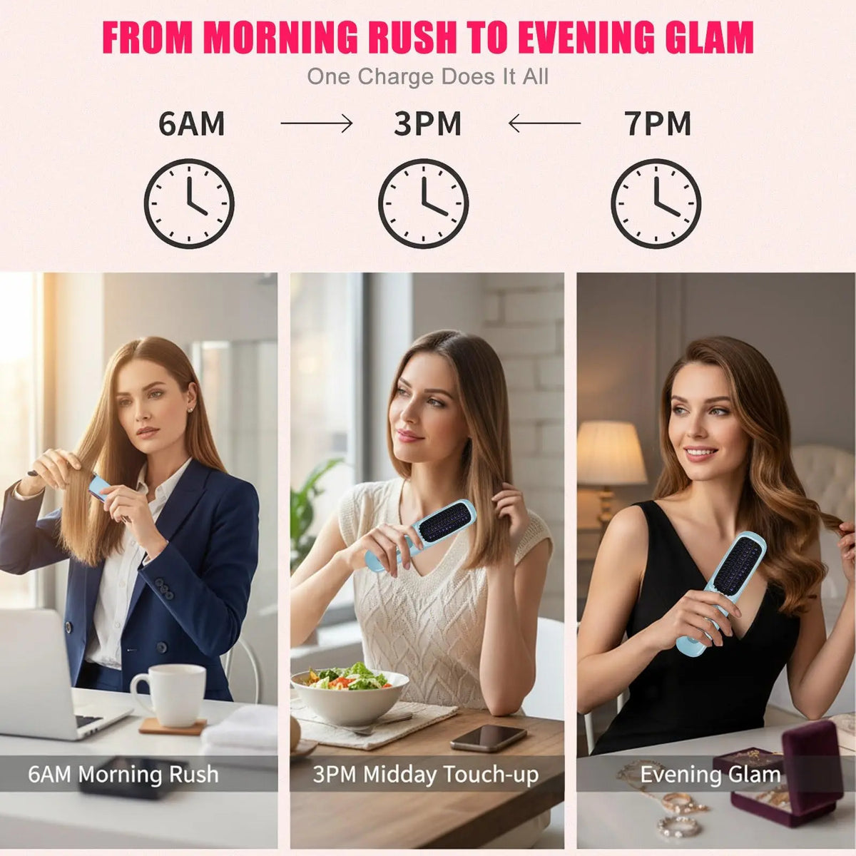 Effortless Cordless Hair Straightener Brush