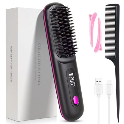 Effortless Cordless Hair Straightener Brush